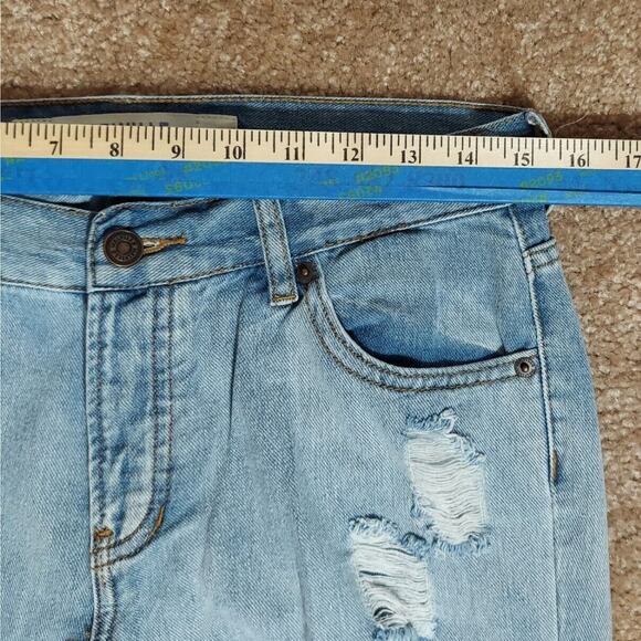 MELVILLE Womens Size 26 Distressed Jeans 30x25 Boyfriend Ankle Frayed Med Wash - Picture 7 of 12